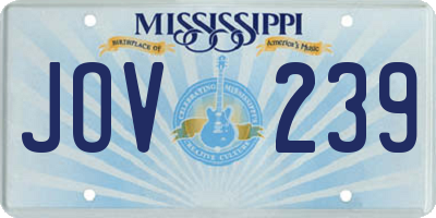 MS license plate JOV239