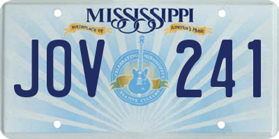 MS license plate JOV241