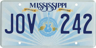 MS license plate JOV242