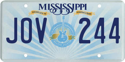 MS license plate JOV244