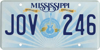 MS license plate JOV246