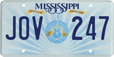 MS license plate JOV247
