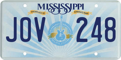 MS license plate JOV248