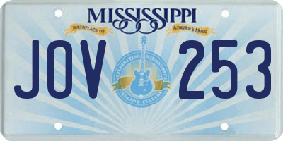 MS license plate JOV253