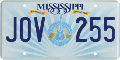 MS license plate JOV255