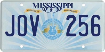 MS license plate JOV256