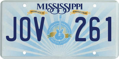 MS license plate JOV261