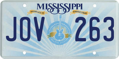 MS license plate JOV263