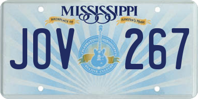 MS license plate JOV267