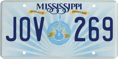 MS license plate JOV269