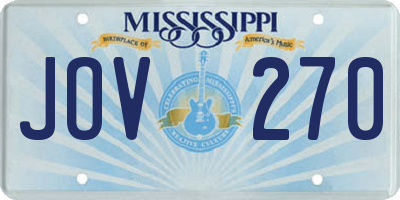 MS license plate JOV270