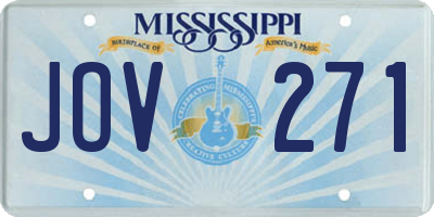 MS license plate JOV271