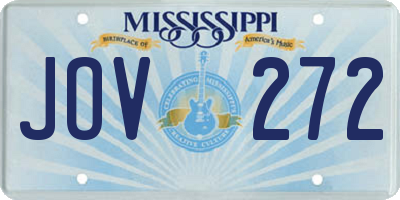 MS license plate JOV272