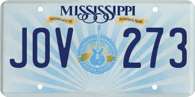 MS license plate JOV273