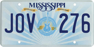 MS license plate JOV276