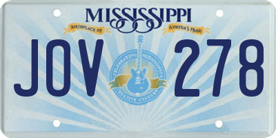 MS license plate JOV278