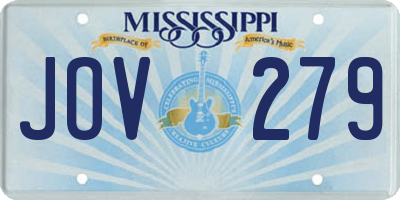 MS license plate JOV279