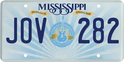 MS license plate JOV282