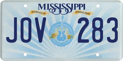MS license plate JOV283