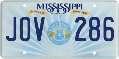 MS license plate JOV286