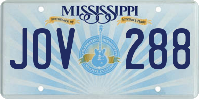MS license plate JOV288