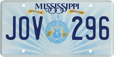 MS license plate JOV296