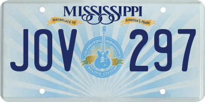 MS license plate JOV297