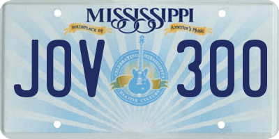 MS license plate JOV300