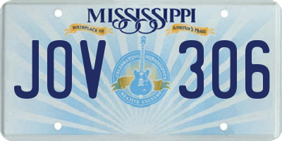 MS license plate JOV306
