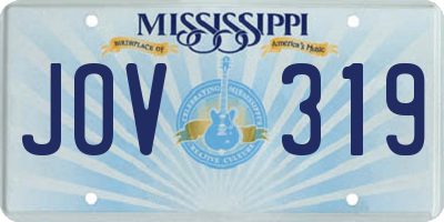 MS license plate JOV319