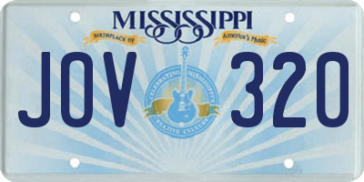 MS license plate JOV320