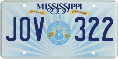 MS license plate JOV322