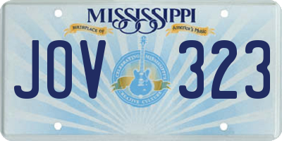 MS license plate JOV323