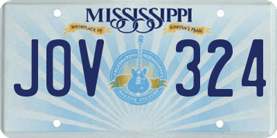 MS license plate JOV324