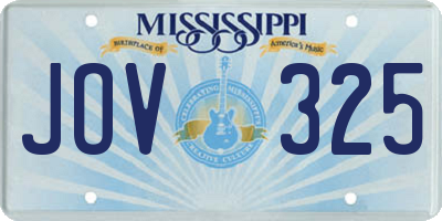 MS license plate JOV325