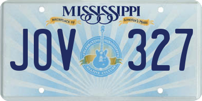 MS license plate JOV327