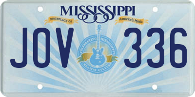 MS license plate JOV336