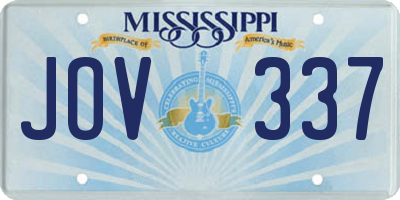 MS license plate JOV337