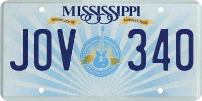 MS license plate JOV340
