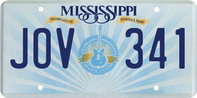 MS license plate JOV341