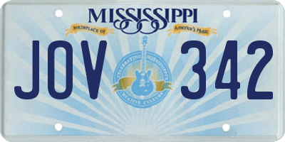 MS license plate JOV342