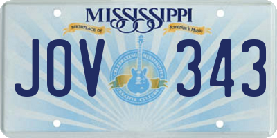 MS license plate JOV343