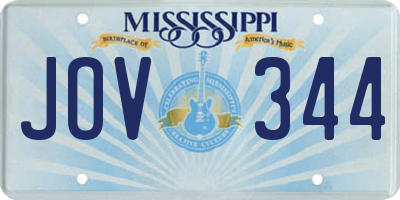 MS license plate JOV344