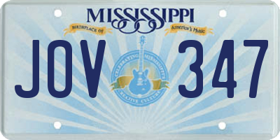 MS license plate JOV347