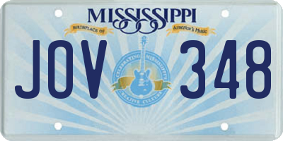 MS license plate JOV348