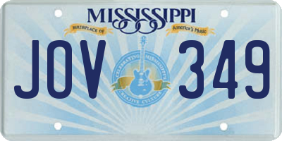 MS license plate JOV349