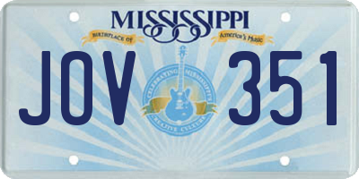 MS license plate JOV351