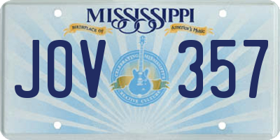 MS license plate JOV357