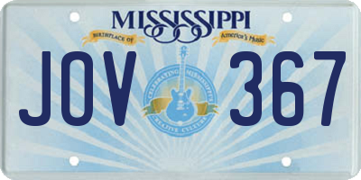 MS license plate JOV367