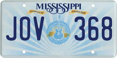 MS license plate JOV368